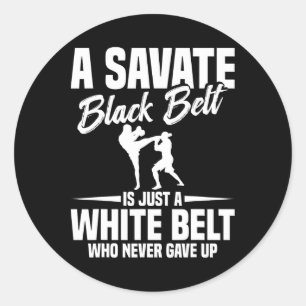 Savate Boksen Vechtkunst Zwarte Band Kickboksen S Ronde Sticker