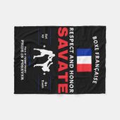 Savate Frans Kickboksen Savate Vechters Fleece Deken (Voorkant (Horizontaal))