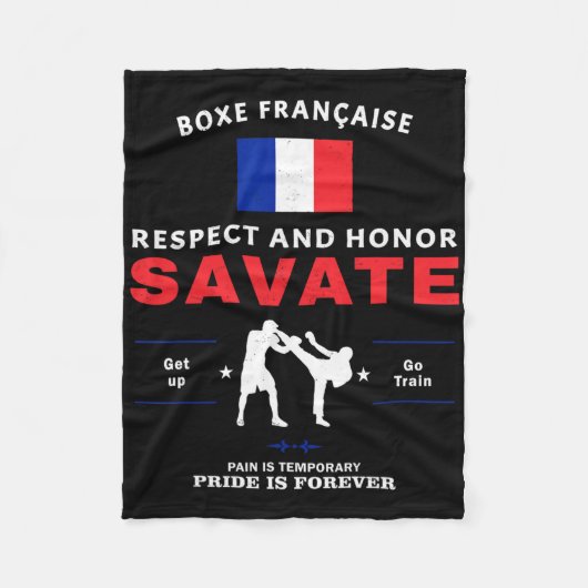 Savate Frans Kickboksen Savate Vechters Fleece Deken (Voorkant)