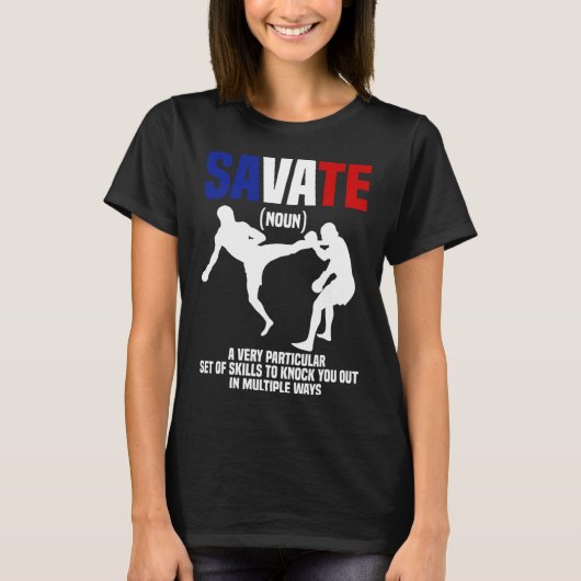 Savate-uitrusting Zelfverdedigingstraining Vechtku T-shirt (Voorkant)