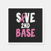Save 2nd Base Cancer Survivor Cancer Fighter Servet (Voorkant)