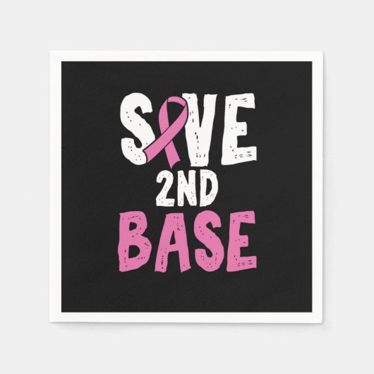 Save 2nd Base Cancer Survivor Cancer Fighter Servet (Voorkant)