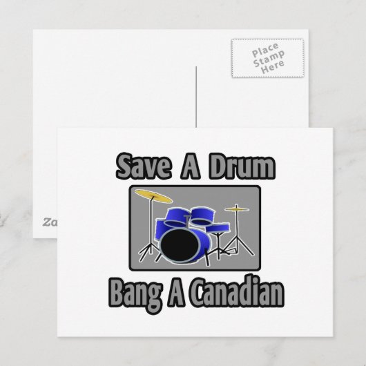 Save a Drum...Bang een Canadees Briefkaart (Voorkant / Achterkant)