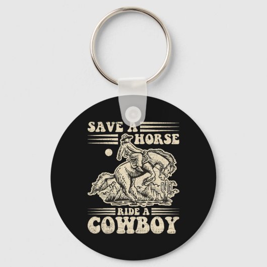 Save A Horse Ride A Cowboy1 Sleutelhanger (Voorkant)