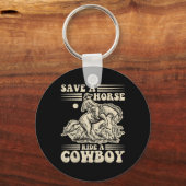 Save A Horse Ride A Cowboy1 Sleutelhanger (Voorkant)