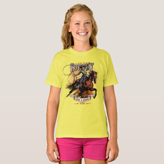 Save A Horse; Ride A Cowboy | Kinderen T-shirt (Voorkant volledig)