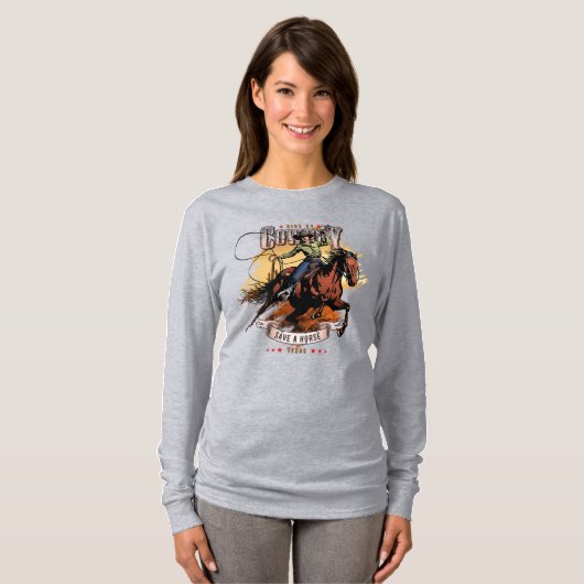 Save A Horse; Ride A Cowboy | Women Long Sleeve T-shirt (Voorkant volledig)