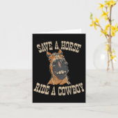 Save A Horse Ride Een Cowboy Funny Rodeo Horseck R Kaart (Gele Bloem)