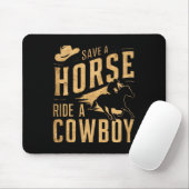 Save A Horse Ride Een Cowboy Funny Rodeo Horseck R Muismat (Met muis)
