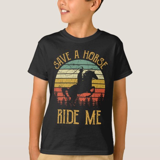 Save A Horse Ride Me Cowboy Cowgirl Nieuw-Zeeland T-shirt (Voorkant)
