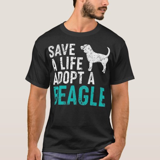 Save a Life adopteer een Hond redding Beagle Hond  T-shirt (Voorkant)