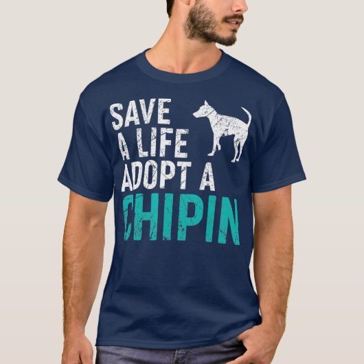 Save a Life adopteer een Hond redding Chipin Hond  T-shirt (Voorkant)