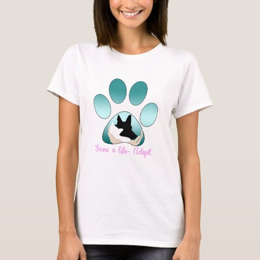 Save a Life-Adopteer T-shirt (Voorkant)