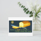 "Save a Loaf a Week" oorlogstijd Briefkaart (Staand voorkant)