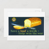 "Save a Loaf a Week" oorlogstijd Briefkaart (Voorkant / Achterkant)