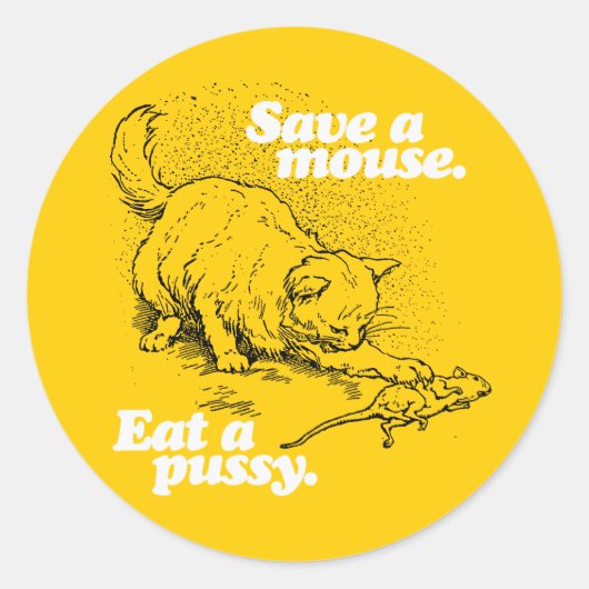 SAVE A MOUSE - WHITE - (2).png Ronde Sticker (Voorkant)