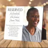 Save A Seat Grootmoeder van het Afstuderen Memoria Fotoplaat