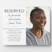 Save A Seat Grootmoeder van het Afstuderen Memoria Fotoplaat (Voorkant)