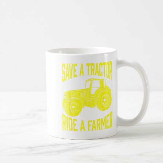 Save A Tractor Ride A Farmer Farming Tractors Farm Koffiemok (Rechts)