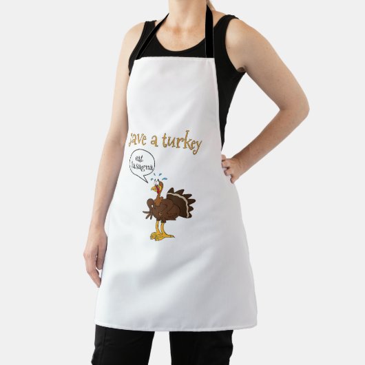Save a Turkey Eat Lasagna Funny Thanksgiving Turke Schort (Insitu)