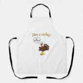 Save a Turkey Eat Lasagna Funny Thanksgiving Turke Schort (Voorkant)