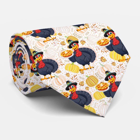 Save A Turkey Eat Pie Funny Happy Thanksgiving Stropdas (Opgerold)