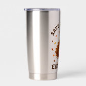 Save a Turkey Eat Pizza – Funny Thanksgiving Pizza Geïsoleerde Drinkbeker (Rechts)