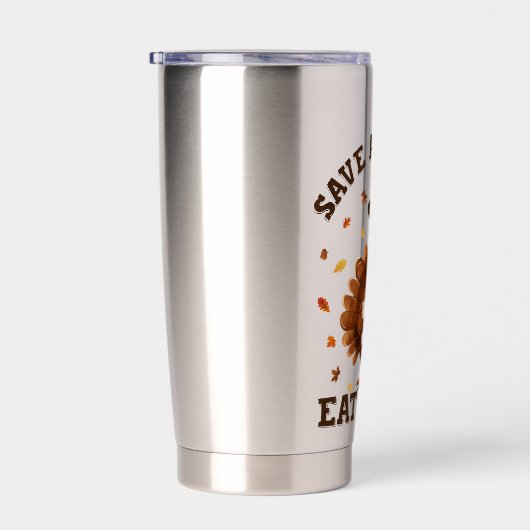 Save a Turkey Eat Pizza – Funny Thanksgiving Pizza Geïsoleerde Drinkbeker (Rechts)