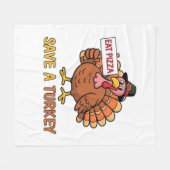 Save A Turkey Eat Pizza Grappige Thanksgiving Over Fleece Deken (Voorkant (Horizontaal))
