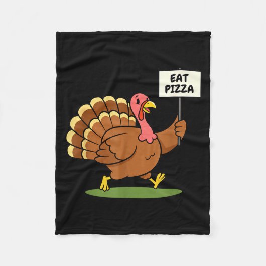 Save A Turkey, Eat Zza Funny Thanksgiving Design F Fleece Deken (Voorkant)