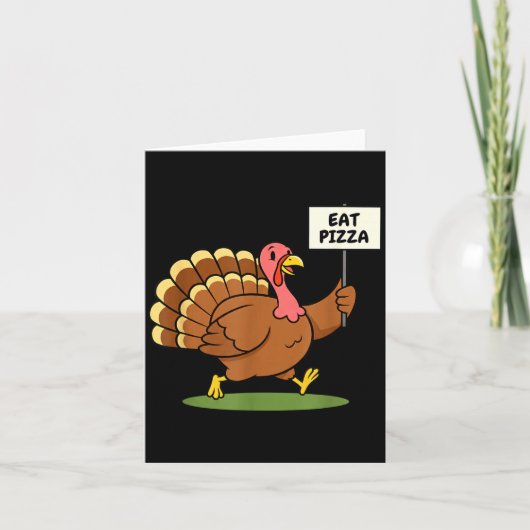 Save A Turkey, Eat Zza Funny Thanksgiving Design F Kaart (Voorkant)