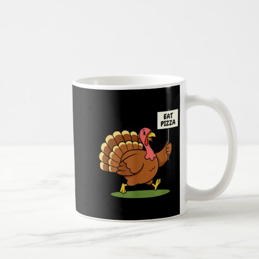 Save A Turkey, Eat Zza Funny Thanksgiving Design F Koffiemok (Rechts)