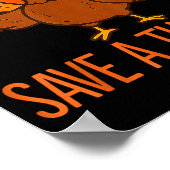 Save A Turkey Eat Zza Funny Thanksgiving Men Women Poster (Hoek)