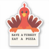 Save a Turkey Friendsgiving Thanksgiving Familie Sticker (Voorkant)