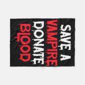 Save A Vampire Doneer Bloed Halloween Kostuum Fleece Deken (Voorkant (Horizontaal))