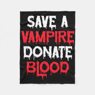 Save A Vampire Doneer Bloed Halloween Kostuum Fleece Deken