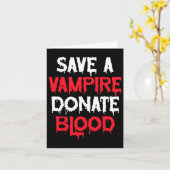 Save A Vampire Doneer Bloed Halloween Kostuum Kaart (Gele Bloem)