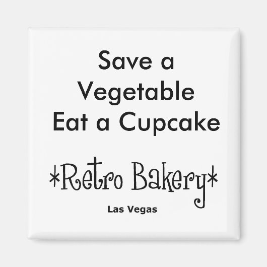 Save a Vegetable Eet een cupcake magneet (Voorkant)