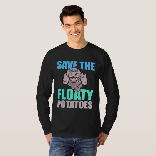 Save All The Floaty Potatoes Animal Manatee T-shirt (Voorkant volledig)