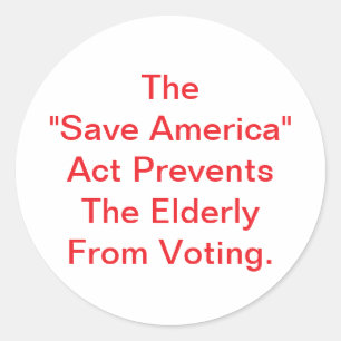 Save America Act is gevaarlijk Hankamer Artjunkhau Ronde Sticker