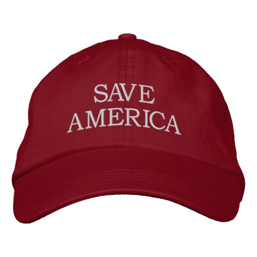 SAVE AMERICA EMBROIDERDE BASEBALL-PET GEBORDUURDE PET (Voorkant)
