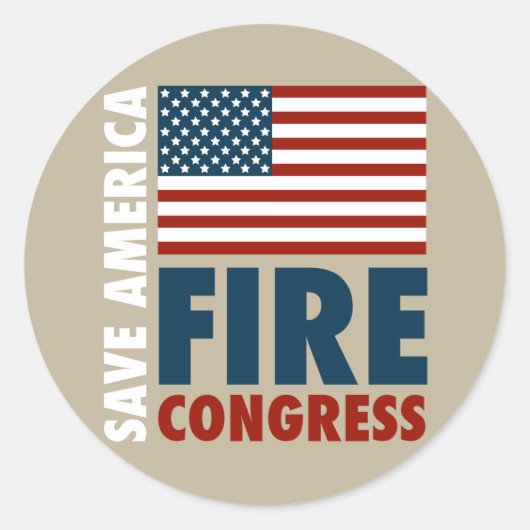 Save America Fire Congress Ronde Sticker (Voorkant)