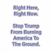 Save America From Trump Hankamer Artjunkhaus Peace Sticker (Voorkant)