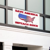 Save America Impeach Biden Spandoek (Buitenkant Gebouw)