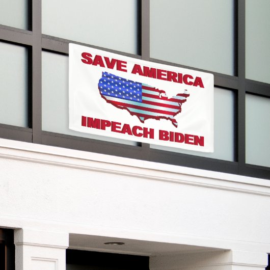 Save America Impeach Biden Spandoek (Buitenkant Gebouw)