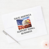 Save America - Ondersteuning voor kleine bedrijven Vierkante Sticker (Envelop)