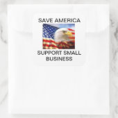 Save America - Ondersteuning voor kleine bedrijven Vierkante Sticker (Tas)