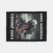 Save America Sad Eagle Amerikaanse vlag nooit over Fleece Deken (Voorkant (Horizontaal))