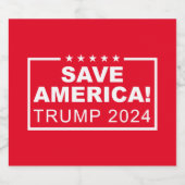 Save America Trump 2024 Bier Etiket (Enkel label)