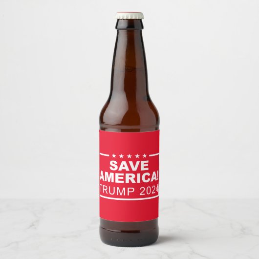 Save America Trump 2024 Bier Etiket (Voorkant)